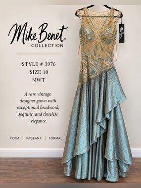 Rare NWT Vintage 1980s Mike Benet Collection Gown – Style #3976, Size 10